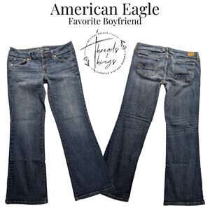 AE Jeans Women 12 Favorite Boyfriend Y2K Low Rise Bootcut Preppy Denim Flair EUC
